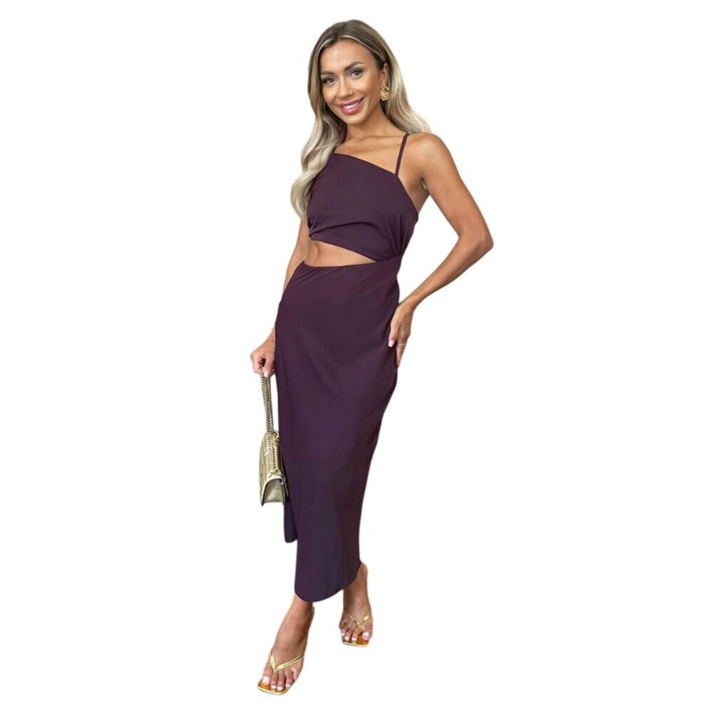 AX Paris Womens/Ladies Polyester Cut Out Midi Dress / Plum